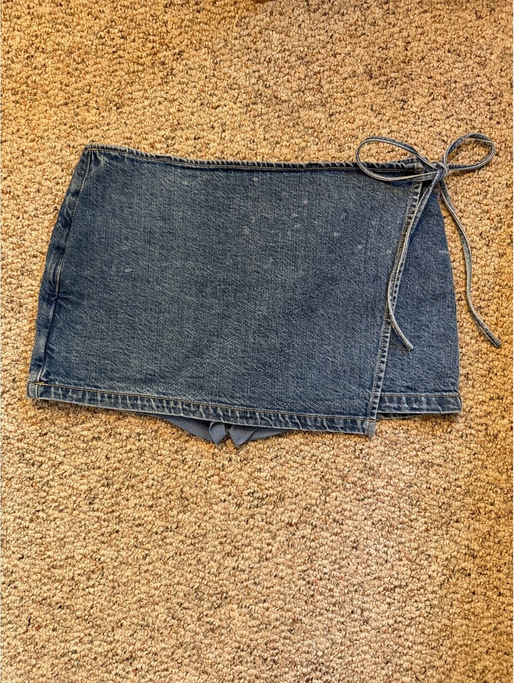 Garage Denim Mini skort with tie